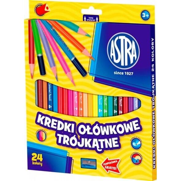 Astra Kredki ołówkowe trójkątne 24 kolory (058993)