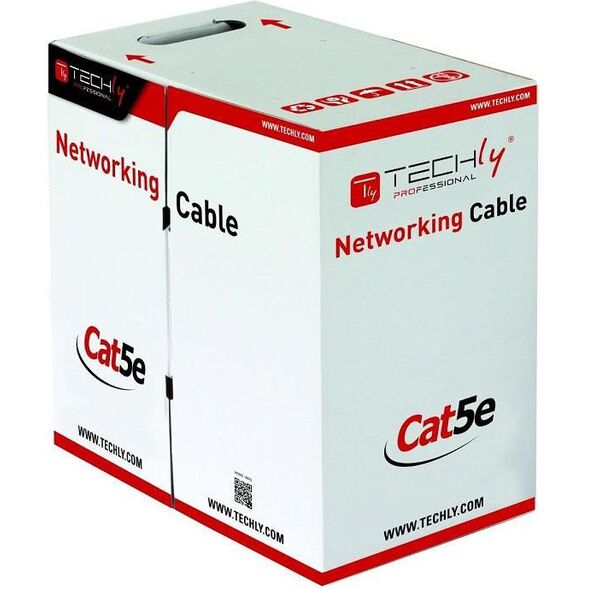 Techly Kabel instalacyjny U/UTP, Cat5e, linka, 305m, szary (025640)