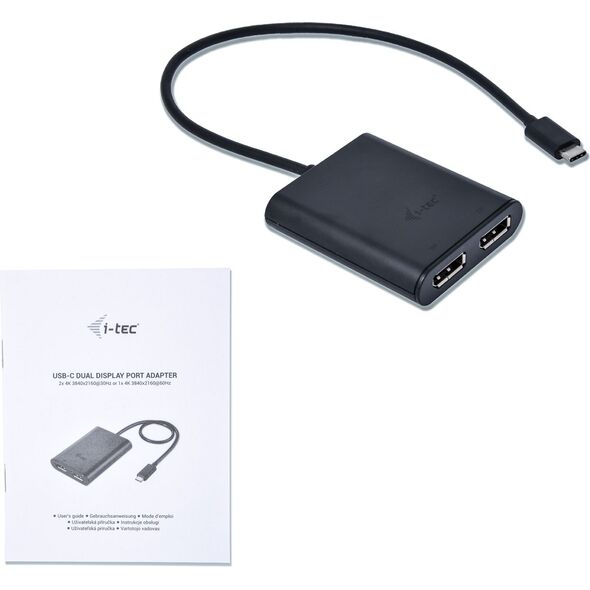 Stacja/replikator I-TEC USB-C - DisplayPort x2 Czarny  (C31DUAL4KDP)