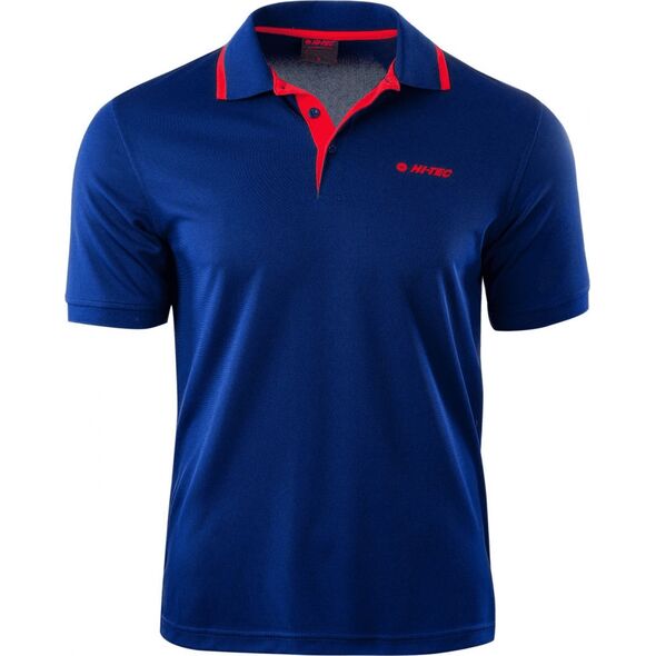 Hi-Tec Koszulka męska Polo Site blue print/high risk red r. M