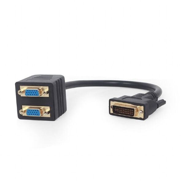 Gembird pasywny adapter/splitter DVI męski do 2x VGA żeński, 0.3m, czarny (A-DVI-2VGA-01)