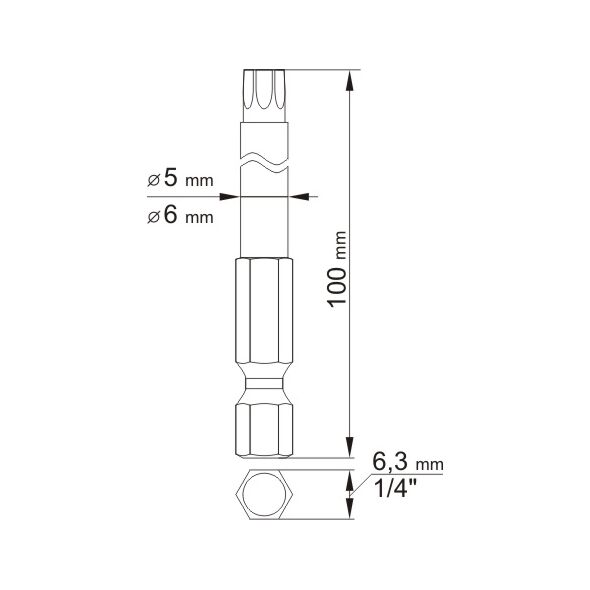 Yato Końcówki wkrętakowe Torx security T20x100mm T30x100mm 1/4 2szt. (YT-0492)