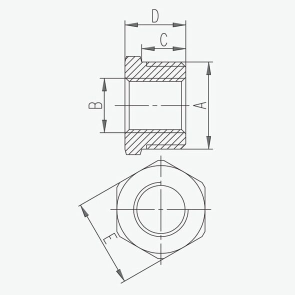 Ferro Redukcja mosiężna 1/2x1/4" R01Z