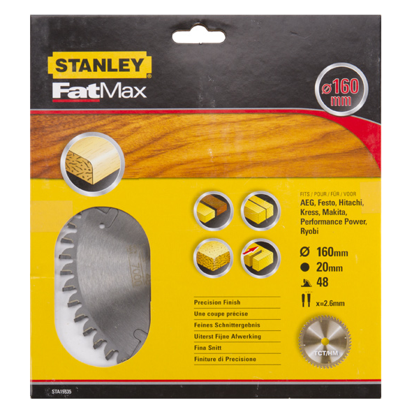 Stanley Piła tarczowa z węglikiem TCT/HM FATMAX 160x20mm 48zębów (STA15535)