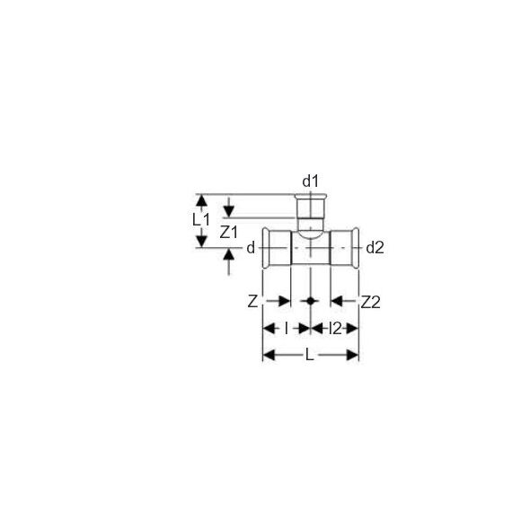 Geberit Trójnik redukcyjny 18x15x18mm MAPRESS C-STAHL - 21204