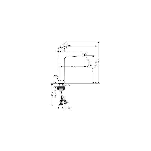 Bateria umywalkowa Hansgrohe Logis stojąca chrom (71090000)