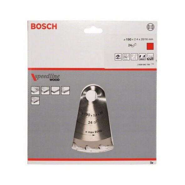 Bosch Tarcza pilarska SPEEDLINE WOOD 190x2,4x20mm 24Z 2 608 640 799