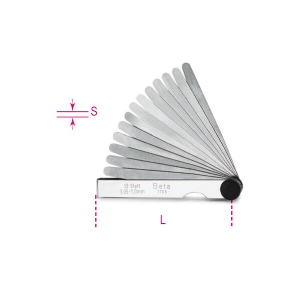 Beta Tools Szczelinomierz metryczny 0,05-1mm - 017080020