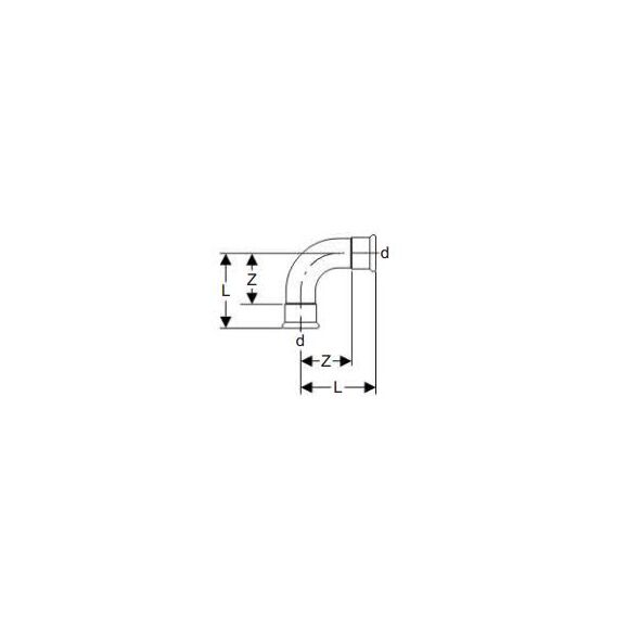 Geberit Kolano 90° Mapress C-Stahl 42mm (23107)