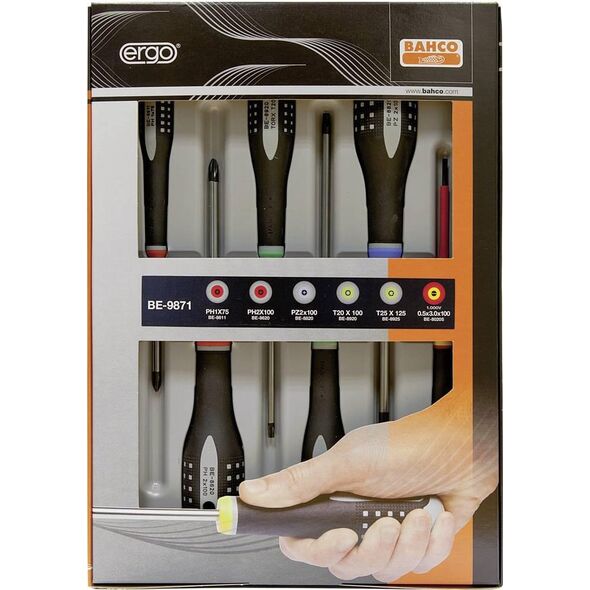Bahco WKRETAKI ERGO ZESTAW BE-9871 + MAGNEZYTER/DEM. GRATIS - BE-9871/M781