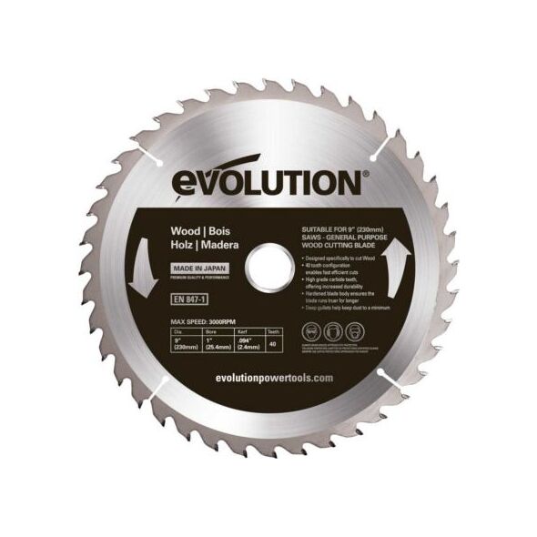 Evolution Piła widiowa TCT do cięcia drewna 230mm 40z (EVO-230-40-D)