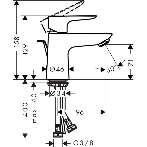 Bateria umywalkowa Hansgrohe Talis E stojąca chrom (71700000)