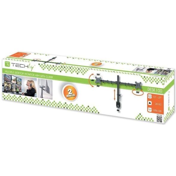 Techly Uchwyt biurkowy na 2 monitory 13" - 27" (ICA-LCD 382-D)