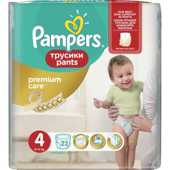 Pampers Pants Premium Care 4, 8-14 kg, 22 szt.