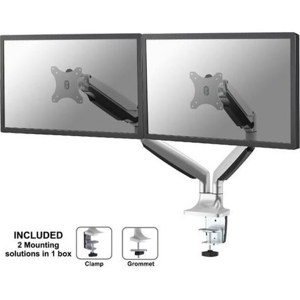 Neomounts Uchwyt biurkowy na 2 monitory 10" - 32" (NM-D750DSILVER)