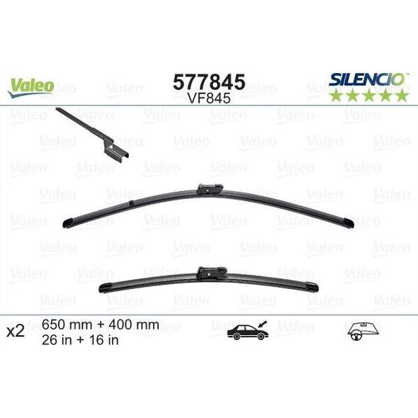 Valeo PIÓRO WYCIERACZKI 650/400MM SILENCIO X.TRM ZE SPOJLEREM TOYOTA AVENSIS 08-