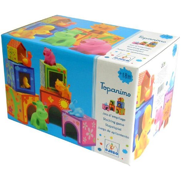 Djeco Zbuduj wieżę ze zwierząt Cubes Topanifarm