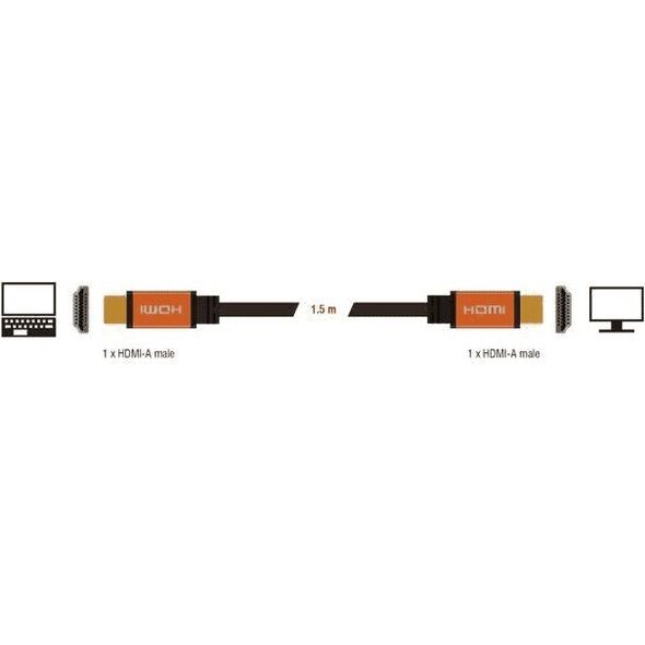 Kabel Delock HDMI - HDMI 1.5m pomarańczowy (85728)