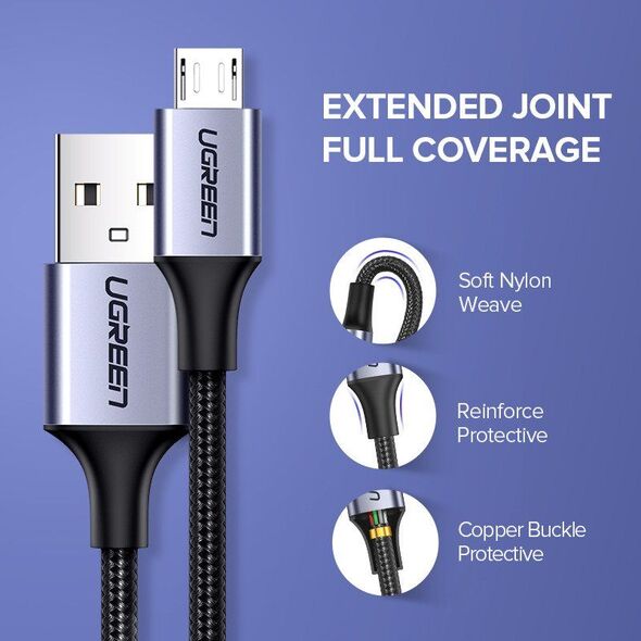 Kabel USB Ugreen USB-A - microUSB Czarny (60144)