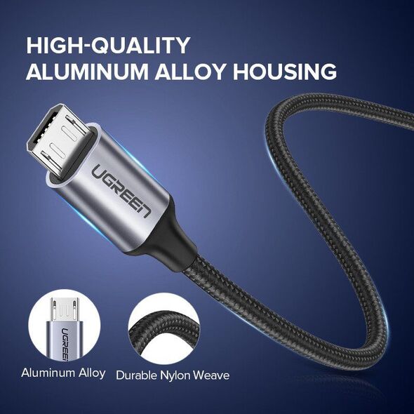 Kabel USB Ugreen USB-A - microUSB Czarny (60144)