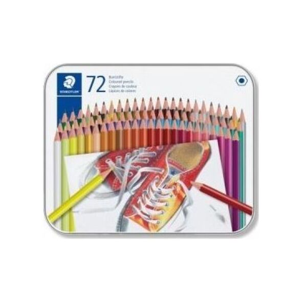 Staedtler Kredki sześciokątne 72 kolory metalowe opakowanie