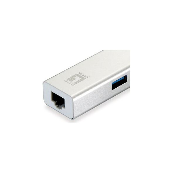 HUB USB LevelOne 1x RJ-45  + 3x USB-A 3.0 (USB-0504)