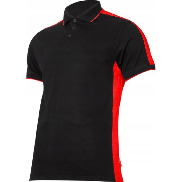 Lahti Pro Koszulka męska Polo 190g/m2 Czarno-czerwona r. M