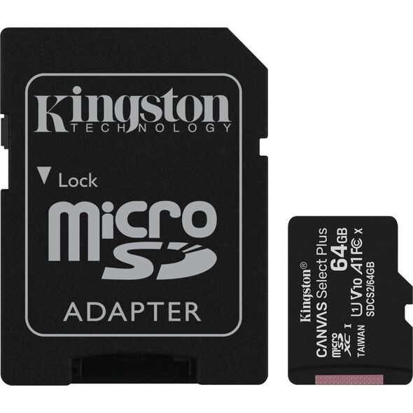 Karta Kingston Canvas Select Plus MicroSDXC 64 GB + 64 GB + 64 GB Class 10 UHS-I/U1 A1 V10 (SDCS2/64GB-3P1A                )