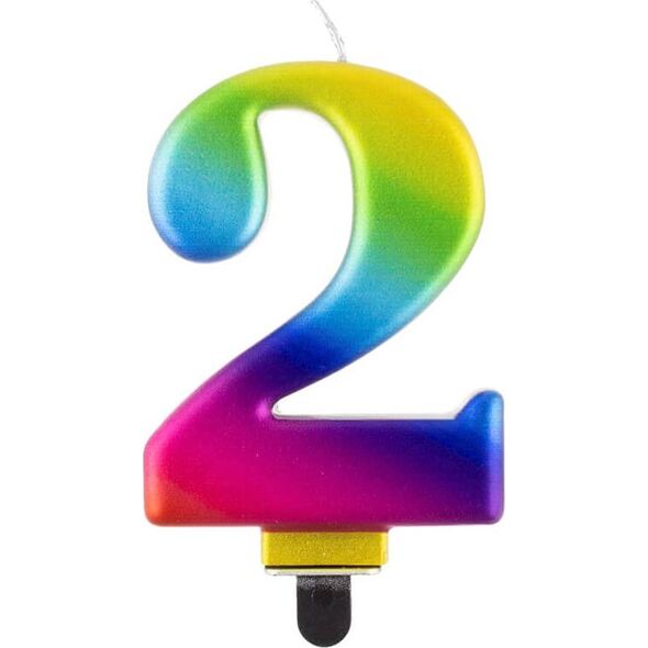 GoDan Świeczka urodzinowa "2" multikolor 8cm
