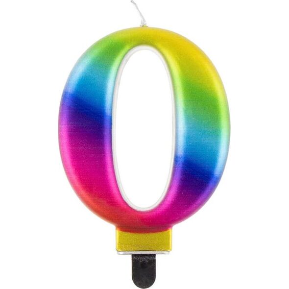 GoDan Świeczka urodzinowa "0" multikolor 8cm