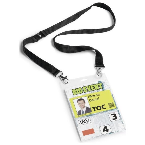 Durable DURABLE Event-Namensschild A6 mit Textilband Duo 10 St schw