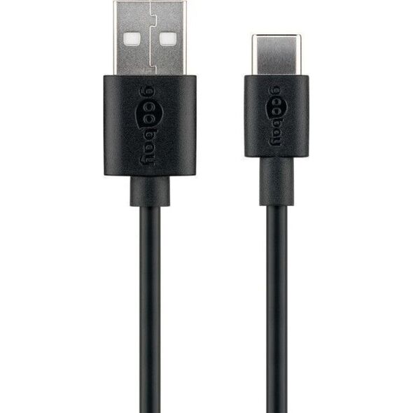 Kabel USB Goobay USB-A - USB-C 2 m Czarny (59122)