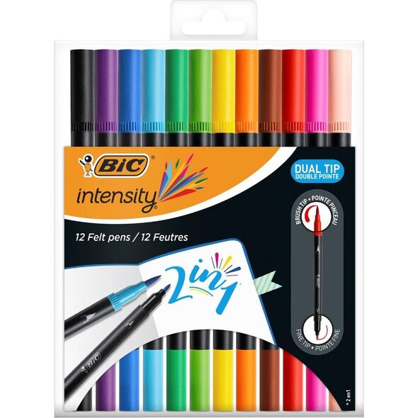 Bic Flamastry Intensity Dual Tip dwustronne 12szt.