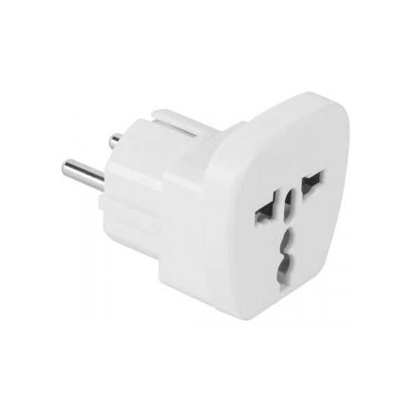 Adapter sieciowy AC PL/EU gniazdo UK/USA biały/white QZ36
