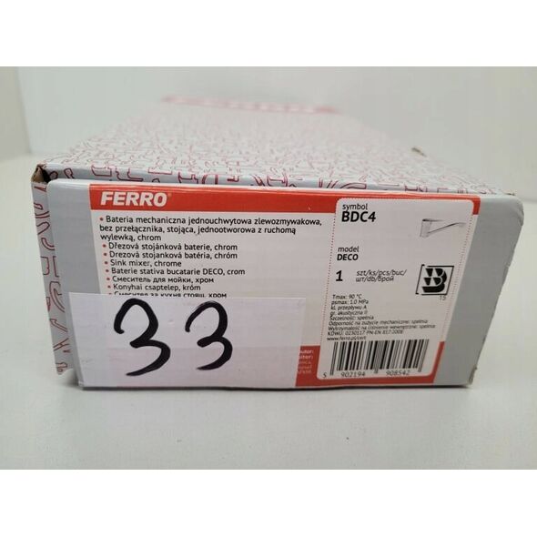 Bateria umywalkowa Ferro BAT. DECO ZLEWOZMYW. STOJ.ĄCA Z OBROT. WYLEWKĄ FERRO // BF.BDC4