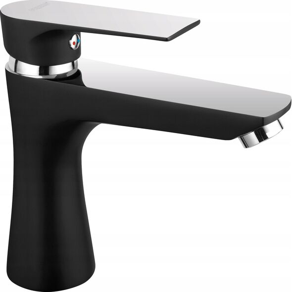 Bateria umywalkowa Ferro BAT. ALGEO SQUARE UMYWALKOWA 1-OTW., CZARNY-CHROM FERRO // BF.BAQ2BLC
