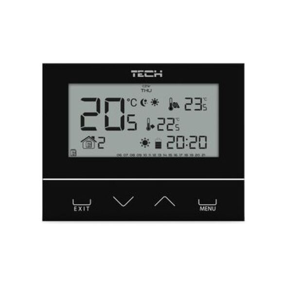 Tech Sterownik ST-292V3 pokojowy przewodowy dwustanowy L-5 (3 mm szkło) czarny