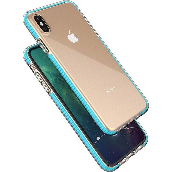 Hurtel Spring Case pokrowiec żelowe etui z kolorową ramką do iPhone XS Max czarny