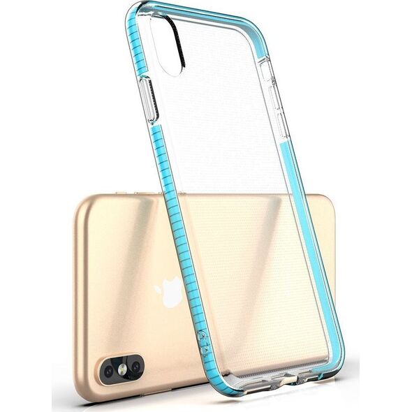 Hurtel Spring Case pokrowiec żelowe etui z kolorową ramką do iPhone XS Max czarny