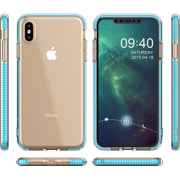 Hurtel Spring Case pokrowiec żelowe etui z kolorową ramką do iPhone XS Max czarny