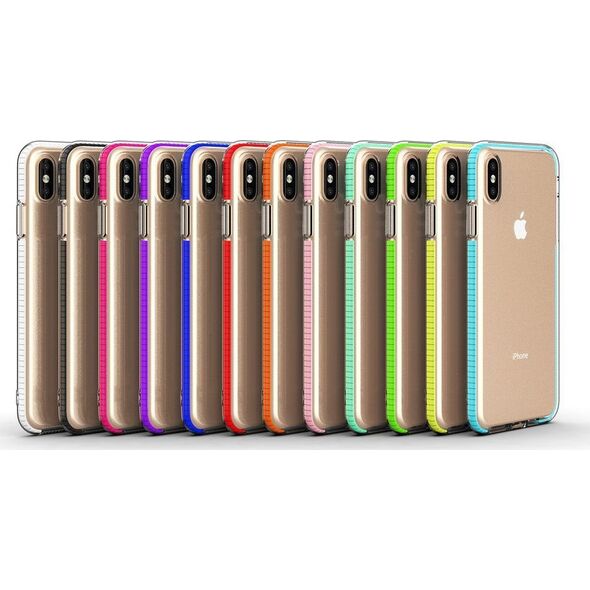 Hurtel Spring Case pokrowiec żelowe etui z kolorową ramką do iPhone XS Max czarny
