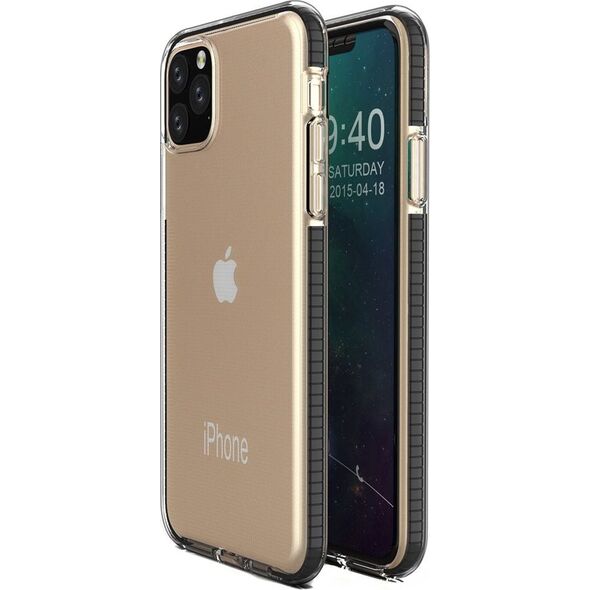 Hurtel Spring Case pokrowiec żelowe etui z kolorową ramką do iPhone 11 Pro czarny