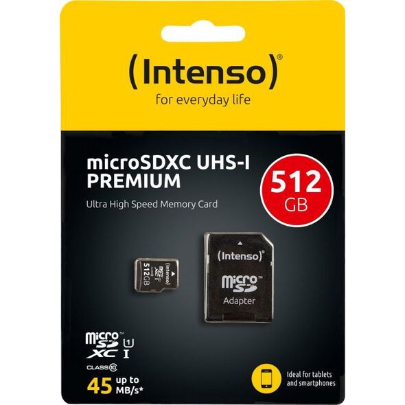 Karta Intenso Premium MicroSDXC 512 GB Class 10 UHS-I/U1  (3423493)