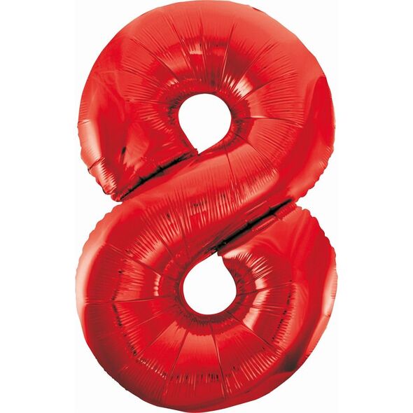 GoDan Balon foliowy Cyfra 8 czerwona, 85cm