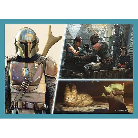 Trefl Puzzle 4w1 Mandalorian i jego świat Star Wars
