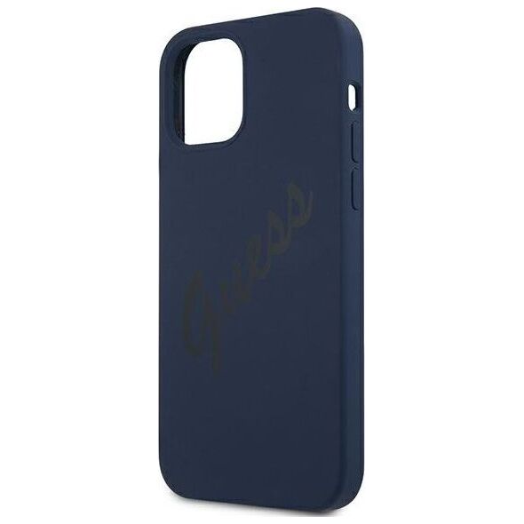 Guess Etui Guess GUHCP12SLSVSBL Apple iPhone 12 mini niebieski/blue hardcase Script Vintage