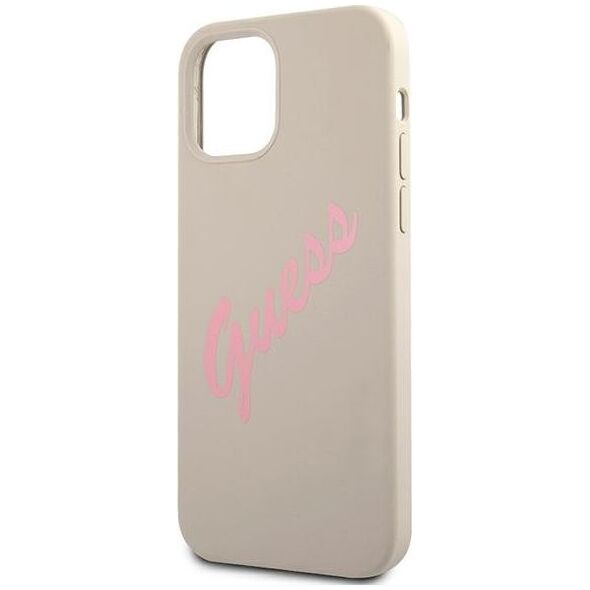 Guess Etui Guess GUHCP12SLSVSGP Apple iPhone 12 mini szaro różowy/grey pink hardcase Silicone Vintage