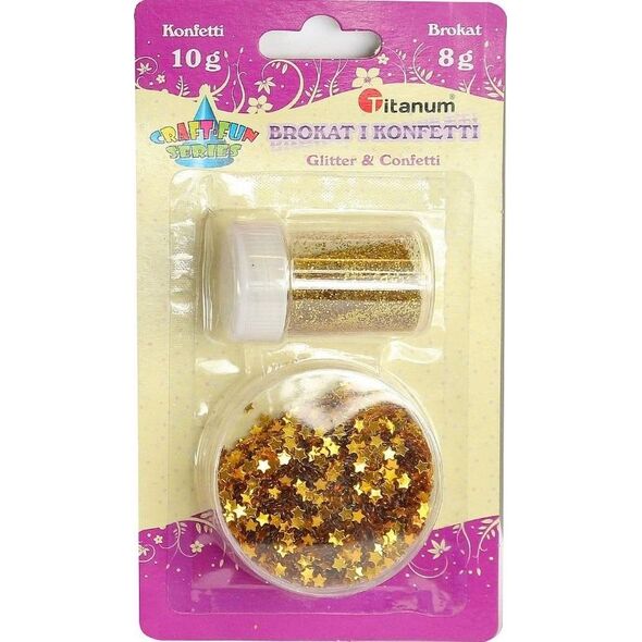 Titanum Zestaw brokat + konfetti złoty