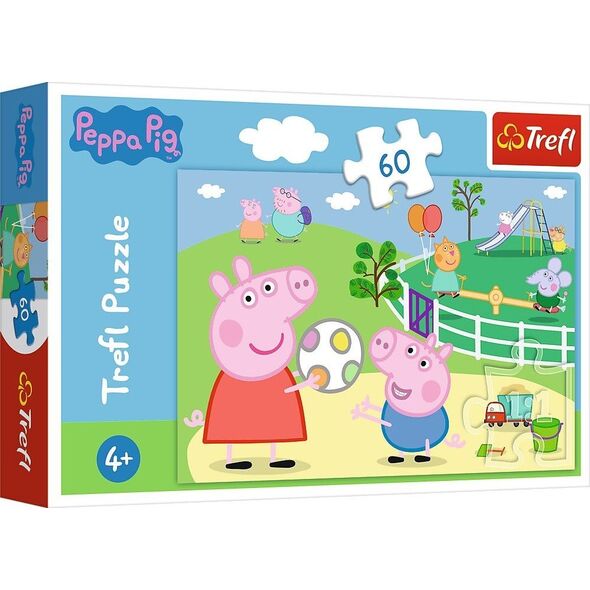 Trefl Puzzle 60 el. Zabawy w gronie przyjaciół Peppa Pig
