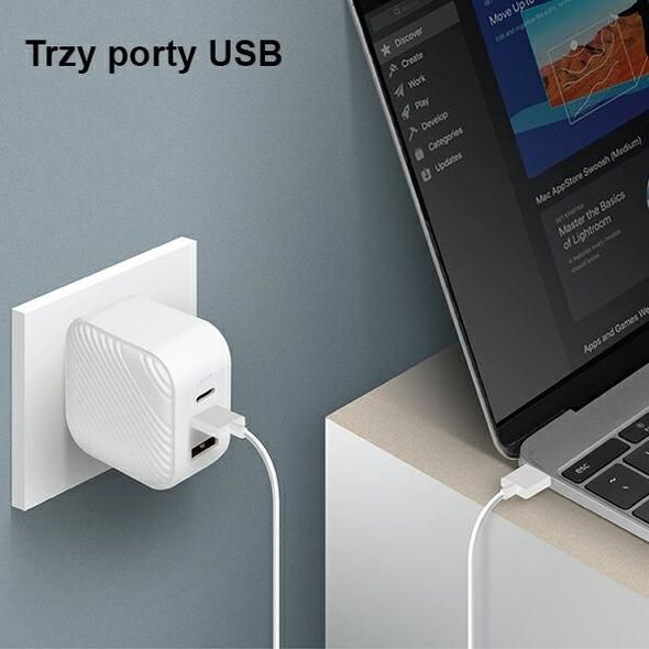 Ładowarka Uniq Verge Pro 1x USB-A 2x USB-C 3 A (UNIQ358WHT)